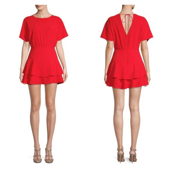 Alice + Olivia Dresses & Skirts - ALICE + OLIVIA Palmira Flounce Hem Mini Dress Size 8